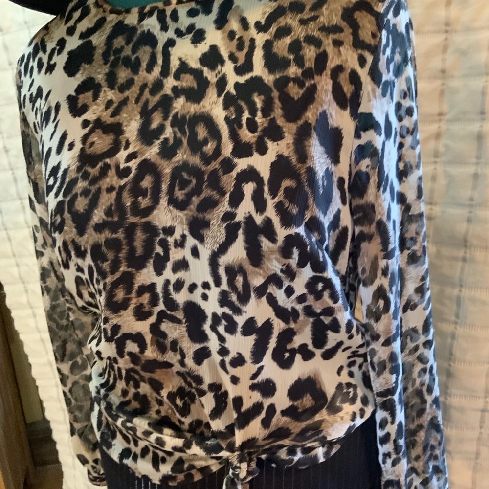 Animal Print dress Barn top Size L